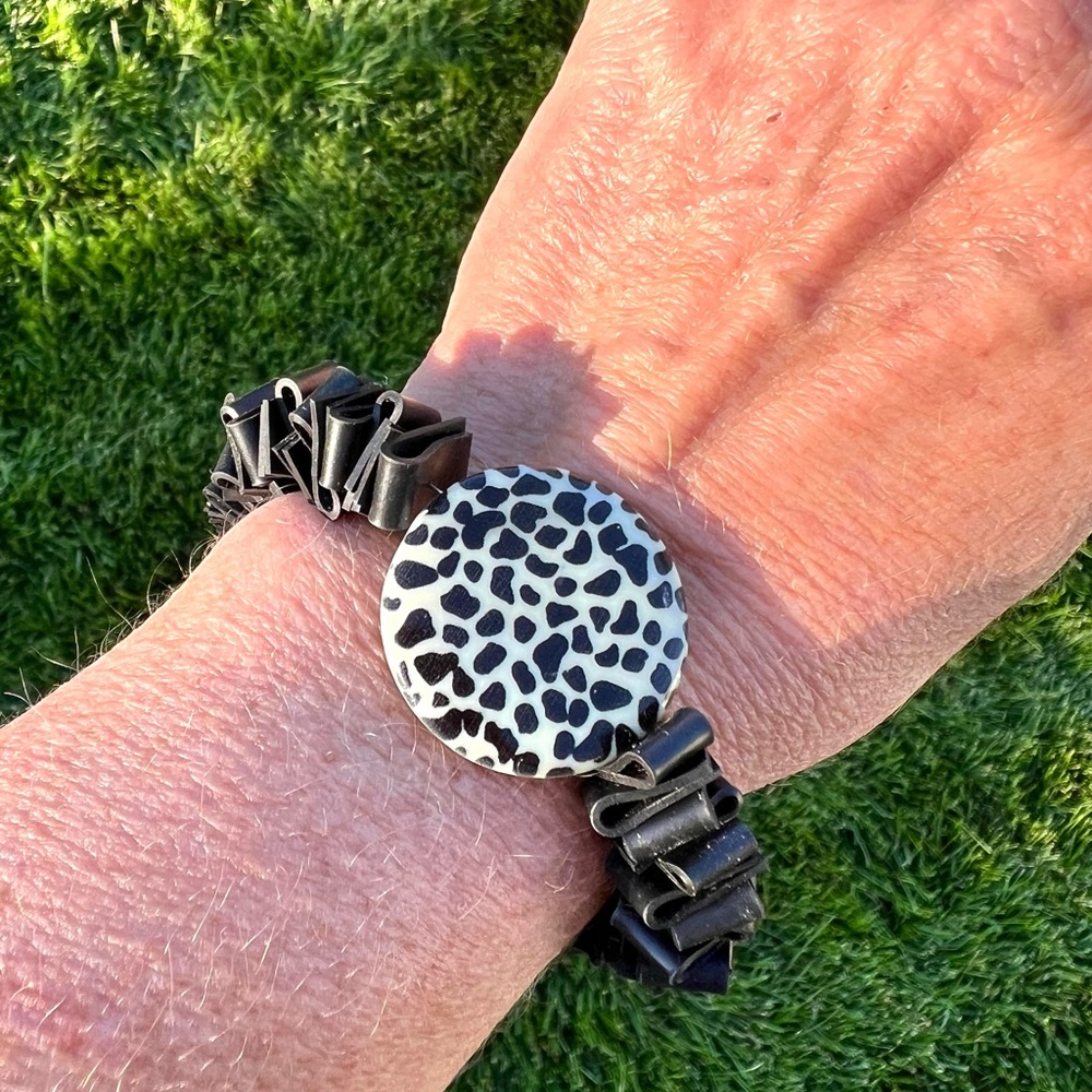 Black and White Abstract Bracelet